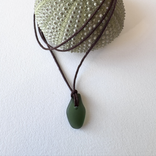 Collier Trésor marin cordon vert foncé 