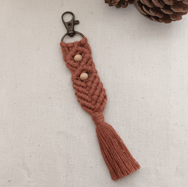 Porte-clés perles et macramé