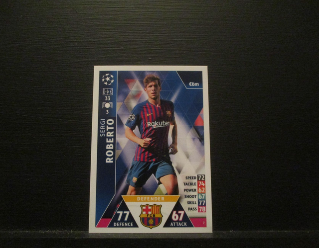 Sergi Roberto - UEFA Champions League Match Attax 2018/19 Original Trading Card #7