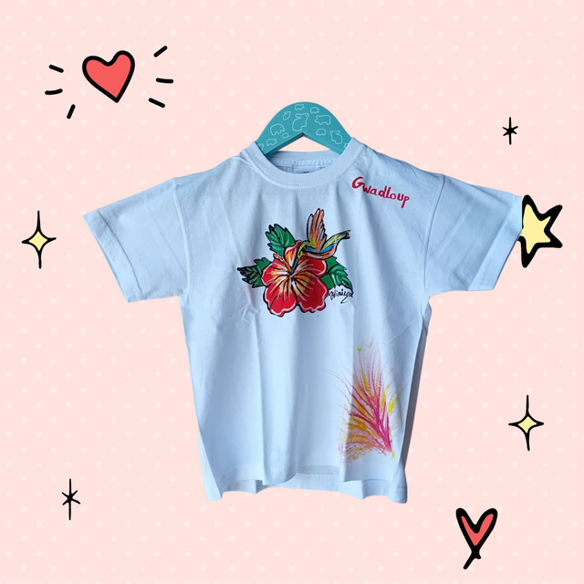 Tee shirt enfant hibiscus Colibri