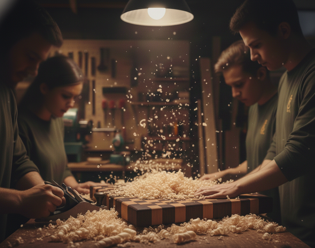 4) 🪵Atelier “Planche en BOIS DE BOUT” - 8 heures / 3 jours - Planche à découper