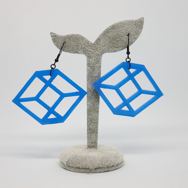 Boucles d&#039;oreilles Cube 3D