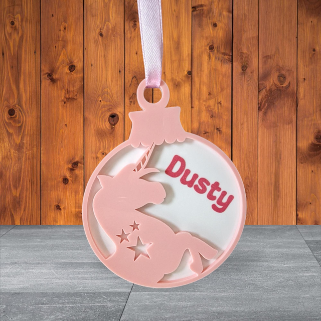 Unicorn Bauble Acrylic Personalised