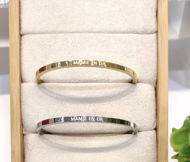 Jonc message graver MAMIE EN OR