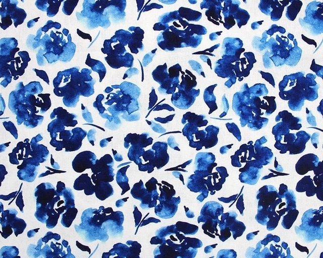 Little Johnny Painted Flowers. Linen Blend