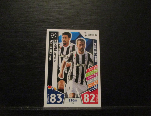 Sami Khedira / Miralem Pjanic - UEFA Champions League Match Attax 2017/18 Original Trading Card #378