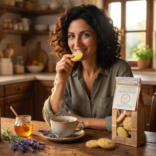 Biscotti con Olio EVO e Fiori di Lavanda - 200g