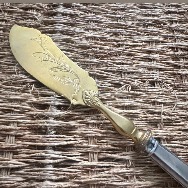 Couteau fromage/beurre fleurie