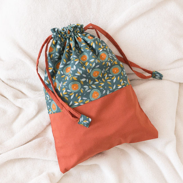 Pochon Bicolore Brique / Lions