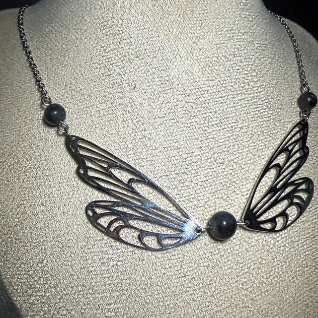 Collier MUSA pierres de larvikite