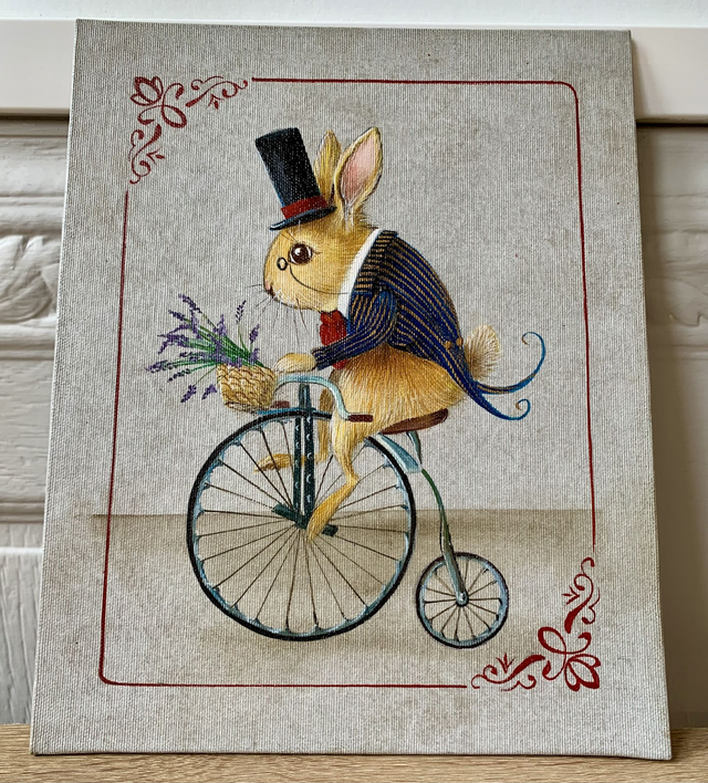 Carton toilé "lapin en balade"n°2