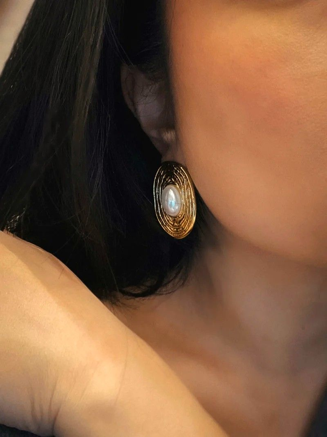 Boucles d'oreilles en acier plaqué or | Helmi