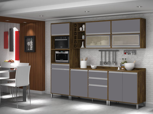 Cozinha Turquesa 05 Peças Reflecta Castanho Grafite Vitamov 