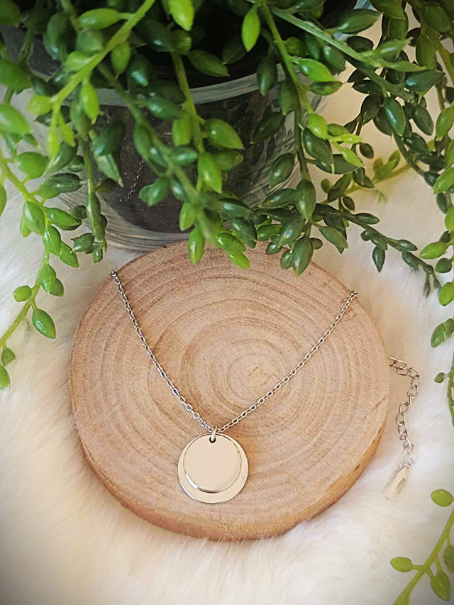 Collier double médaille