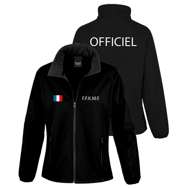 VESTE ( FEMME ) SOFTSHELL OFFICIEL FFKMDA 