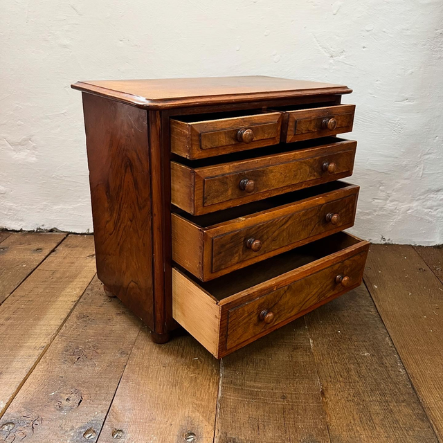19th Century Victorian Collectors Chest Of Draws In Walnut