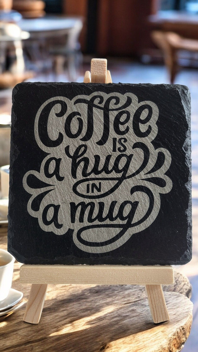 Coffee Time 1 -  Slate Coaster.