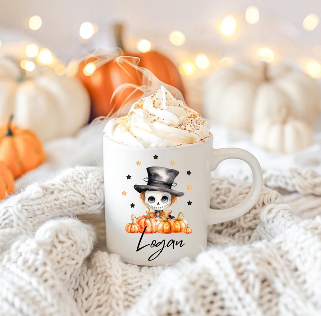 Personalised skeleton mug