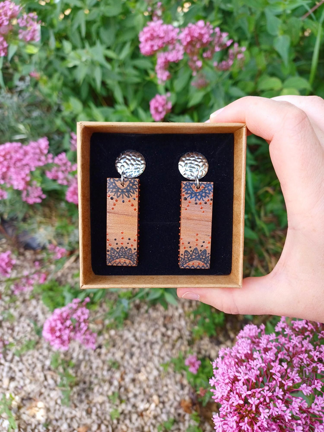 "Woody" - Boucles d'oreilles chutes de bois 