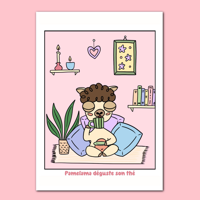 Carte Pamelama déguste son thé