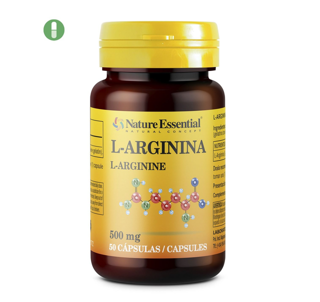 L-arginina 500 mg. 50 cápsulas de Nature Essential