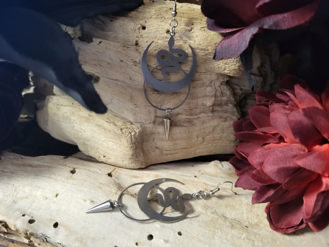 Boucles d&#039;Oreilles &quot;Lunaria Serpentis&quot;