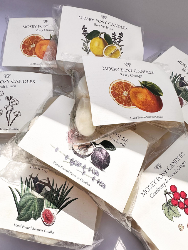 10 Scented Heart Beeswax Wax Melts 