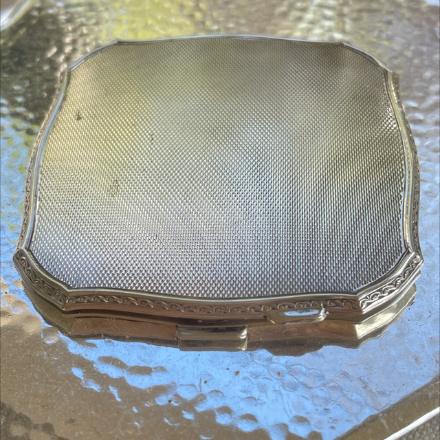 Puderdose antik Art Déco 835er Silber