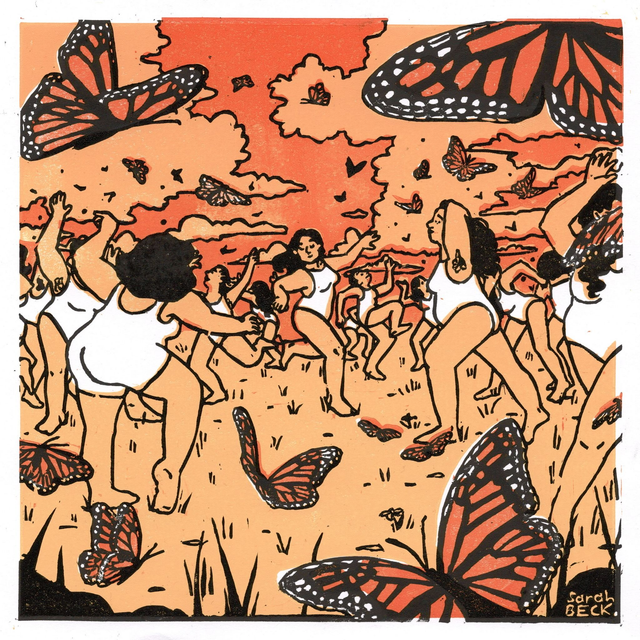 Dance of the Butterflies LinoPrint