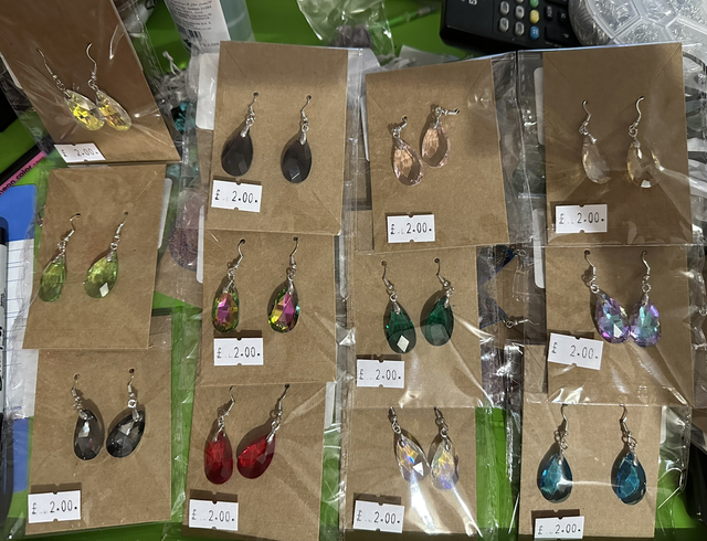 Rhinestone Drop Earrings (various colours)