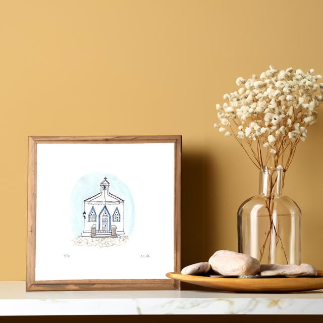 Agia Varvara Church – Greek Island Art Print from Andros