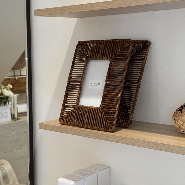 Faux Rattan Photo Frame