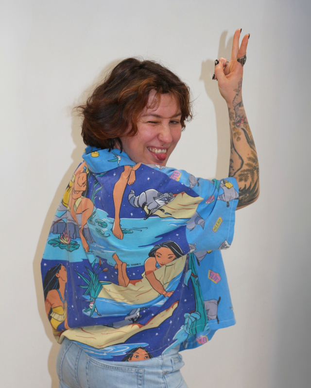 🍃 Chemise Upcyclée – « L'Esprit de la Nature Pocahontas » – Taille 44