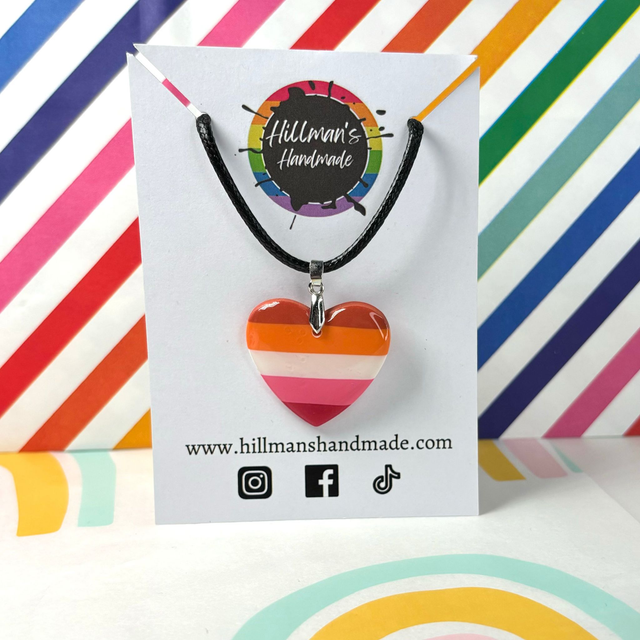 LGBT+ Lesbian Flag Heart Necklace