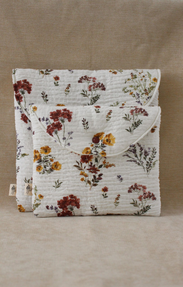 La Pochette à Livre et Liseuse - modèle "Bouquet d'Automne""