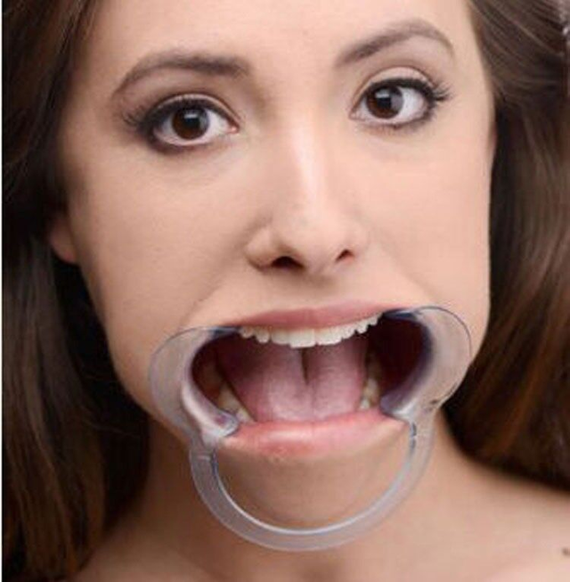 Transparent Open Mouth Plug Couples Game check fixation Gag Gift fun 