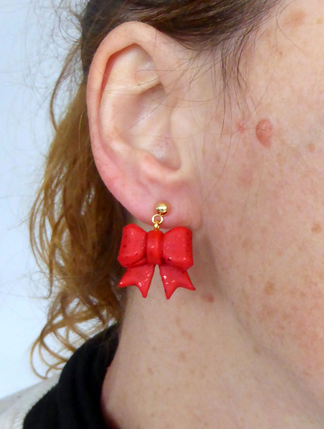 Boucles d'oreilles petit noeud - Noël en Boucles