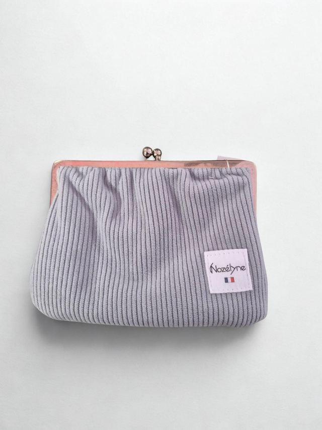 Porte monnaie vintage gris clair