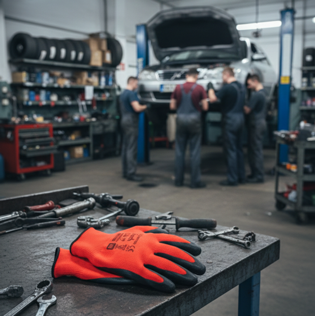 Pletené rukavice - latexový povlak na dlani MERCATOR