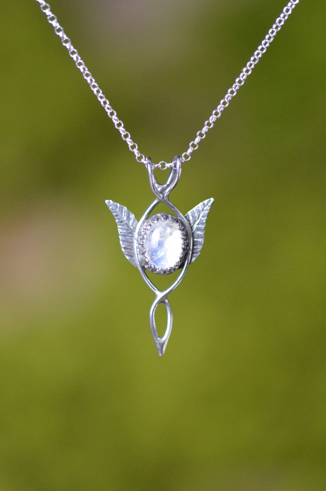 Pendentif Elfique - "Lueur" Pierre de Lune