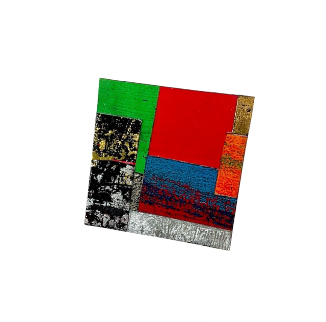 Abstract Art Brooch - Red