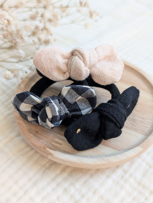 Lot élastiques nœuds Black & White Edition spéciale Fêtes