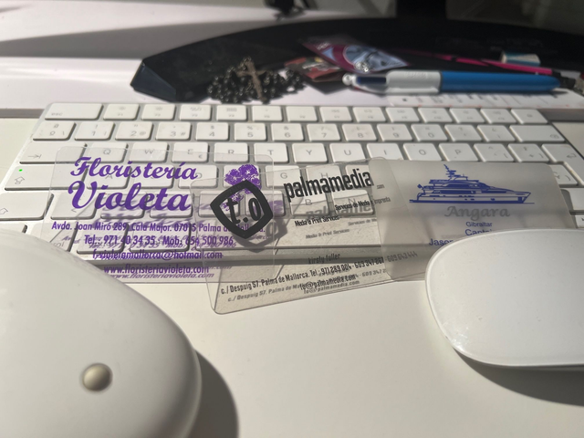 500 Tarjetas transparentes glasspack 500 micras una tinta