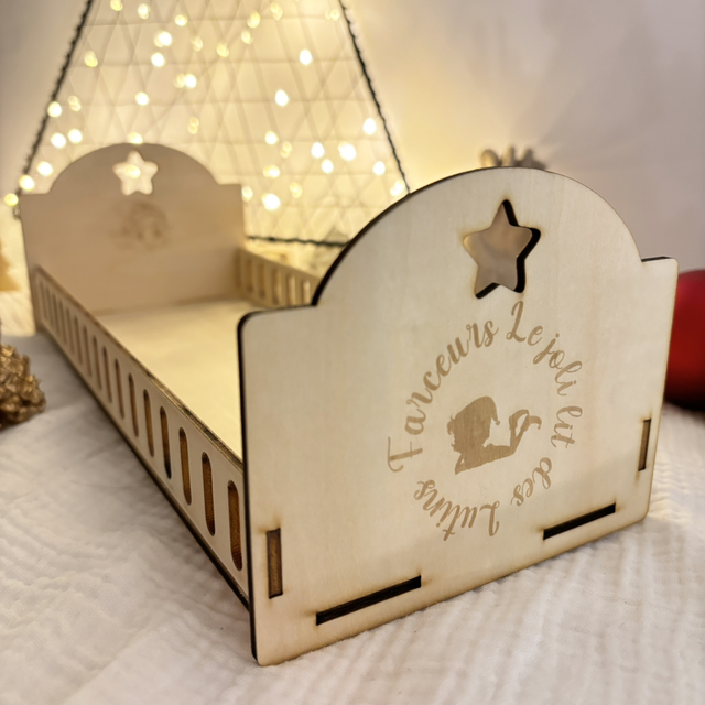 Lit en bois pour lutin farceur à personnaliser