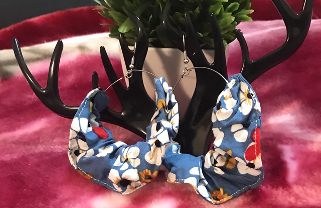 Fabric Hoop Earrings- Mixed - FHM04