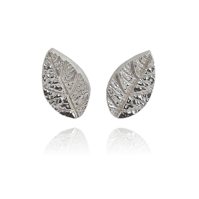 Family Tree Collection: &quot;Yummy Leaf&quot; sterling silver stud earrings
