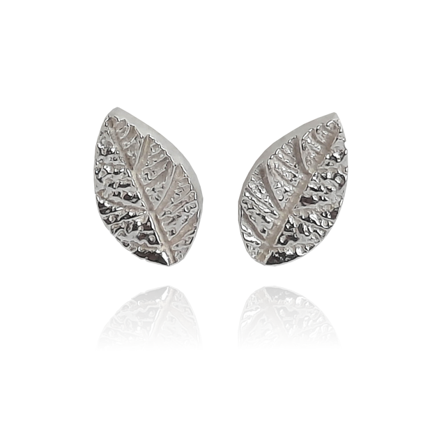 Family Tree Collection: "Yummy Leaf" sterling silver stud earrings