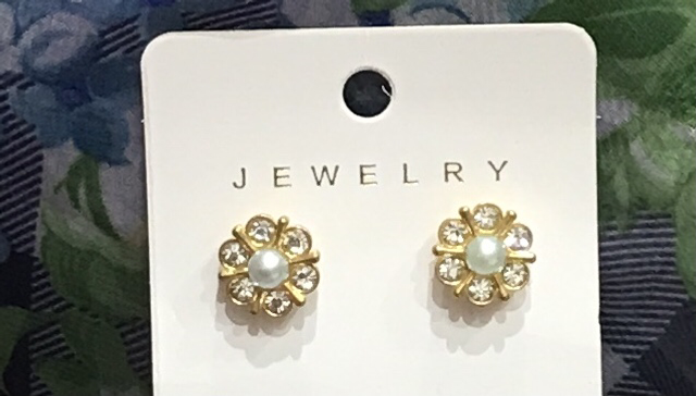 Light Green Stone Stud Earrings- STU29