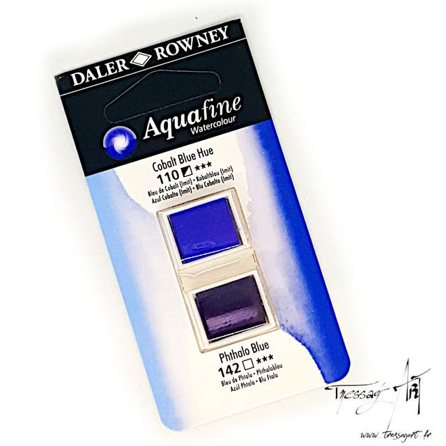 DALER ROWNEY - AQUARELLE DEMI-GODETS par 2 - BLEU 110 &amp; 142 - CA002110