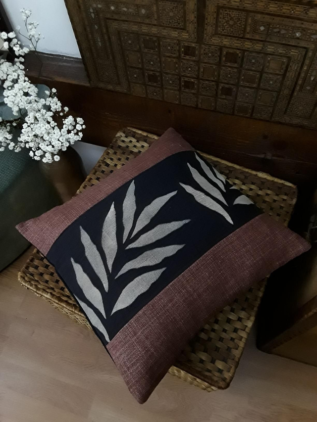 Coussin en lin rouge - collection PATCHWORK 